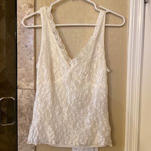 Beautiful cream colored lace tank top blouse.